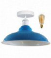 Ceiling Light Metal Light Blue Bowl Shape Shade Indoor Lighting 10cm x 2.5cm