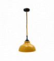 Ceiling Pendant Light Modern Retro Design Metal Yellow Colour Hanging with Bulb