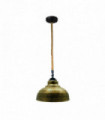 Hanging Light Modern Retro Vintage Style Brushed Brass Colour Metal + PVC 16.65"