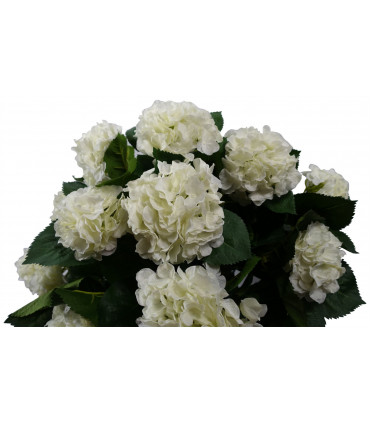 Silk flowers, wood White 70cm 70cm Artificial White Bush Hydrangea Plant Potted