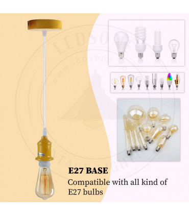 Pendant light 10 Pack Industrial White Metal/PVC Fitting with PVC Cable