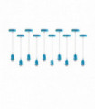 Pendant Light Fitting Blue Metal/PVC E27 Lamp Holder Fitting Set with PVC Cable