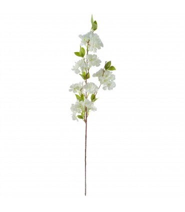Artificial Flower Arrangements 100cm White Silk Blossom and Berries Glass Vase