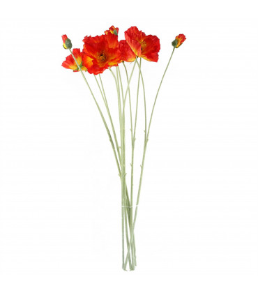 Artificial Flower Arrangement Red Glass Silk Diamond Fern 100cm Poppy White Blo