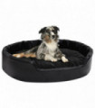 Dog Bed Black 90x79x20 cm Plush and Faux Leather