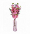 Artificial Flower Arrangements 100cm Pink Silk Blossom Glass Vase Home Decor