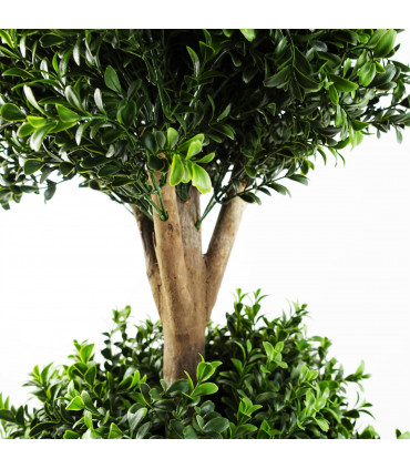 Topiary Green 120cm Pair of Buxus Triple Ball Artificial Trees UV Resistant