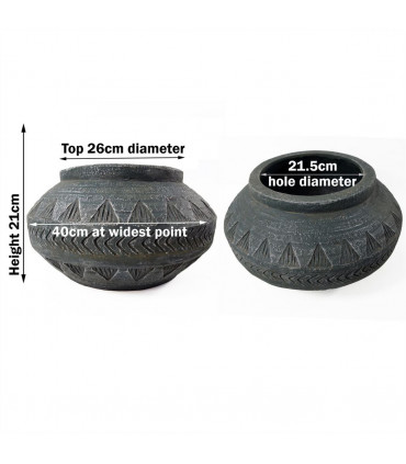 fibreglass composite Grey 21cm Large Grey Gliese Triangle Planter