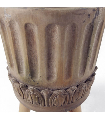 Planter Brown Grey 40cm x 21.5cm Zandi Roman Fibreglass Composite Rustic Style