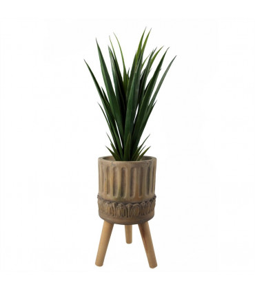 Planter Brown Grey 40cm x 21.5cm Zandi Roman Fibreglass Composite Rustic Style