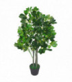 Artificial Arboricola Evergreen Plant 95cm Dark Green Plastic Pot Wired Stems