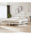 Bed Frame White Solid Wood 200x200 cm