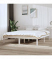 Bed Frame White Solid Wood 150x200 cm 5FT King Size