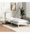 Bed Frame White Solid Wood Pine 100x200 cm