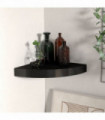 Floating Corner Shelf Black 25x25x3.8 cm MDF