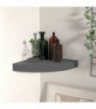 Floating Corner Shelf High Gloss Grey 25x25x3.8 cm MDF