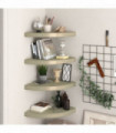 Floating Corner Shelves 4 pcs Oak 35x35x3.8 cm MDF