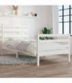 Bed Frame Solid Wood Pine 100x200 cm White