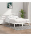 Bed Frame White Solid Wood 120x200 cm