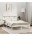 Bed Frame White Solid Wood 200x200 cm