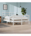 Bed Frame White Solid Wood Pine 140x200 cm