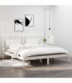 Bed Frame White Solid Wood Pine 200x200 cm