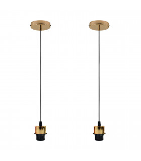 Pendant Light Kit 2 Pack Industrial French Gold Pendant Light Fitting