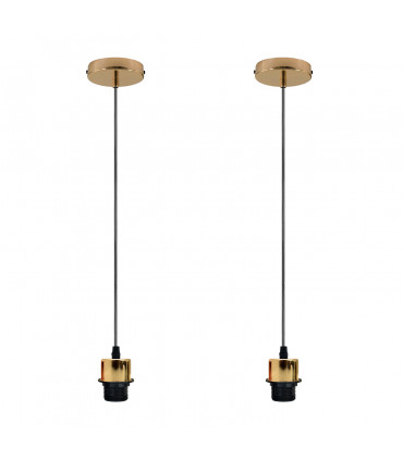 Pendant Light Kit 2 Pack Industrial French Gold Pendant Light Fitting