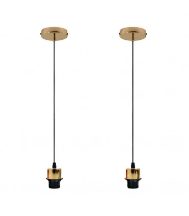 Pendant Light Kit 2 Pack Industrial French Gold Pendant Light Fitting