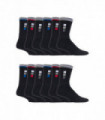 12 Pairs Mens 019 Sport Socks (6-11 / Black)