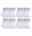 24 Pairs Mens 019 Sport Socks (11-14 / White)