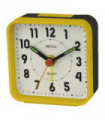 Alarm Clock Yellow Compact Portable Analog Display 6.93 x 14.99 x 10.64