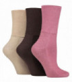 BAMBOO Diabetic Socks - IOMI - 3 Pack (4-8 / Dusky Pink)