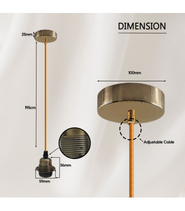 Pendant Light Vintage Industrial Green Brass 2 Pack Metal/PVC E27 UK Holder