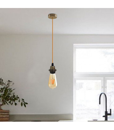 Pendant Light Vintage Industrial Green Brass 2 Pack Metal/PVC E27 UK Holder