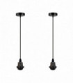 Pendant light holder 2 Pack Vintage Industrial Black E27 UK Holder Metal/PVC