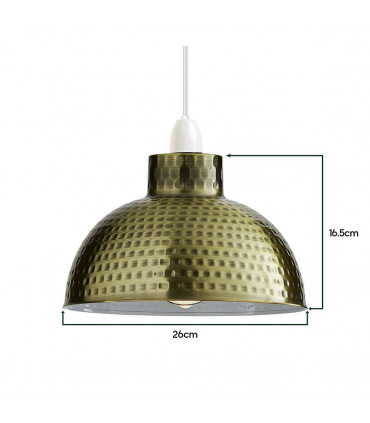 Metal Dome Shape Lamp Shade 26cm Yellow Brass Pendant Large Light Shades