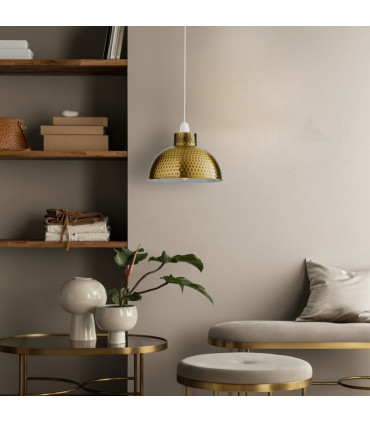 Metal Dome Shape Lamp Shade 26cm Yellow Brass Pendant Large Light Shades