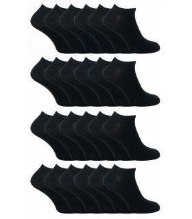 Cihat 24 Pack Children's Cotton Trainer Socks (12-3 / Black)