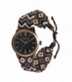 Watch Grey Woven 38mm Alloy Analog Black Mineral Men Adjustable cord