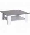 2 Tier Vintage Coffee Table, 80W x 80D x 31.5Hcm-Cement/white