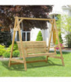 2-Seater Larch Wood Swing Chair