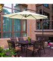 Garden Parasol Cream Iron 3m Hanging Umbrella for Basking and Enjoying Sun