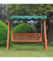 Garden Swing Chair Seat Bench-Green Russian larch wood 200cm x 130cm x 185cm