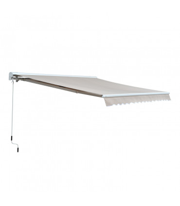 Retractable Awning Polyester Cream White 300cm x 250cm x 160cm Electric Manual