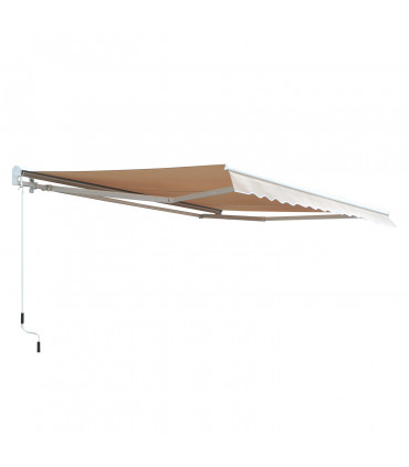 Retractable Awning Polyester Cream White 300cm x 250cm x 160cm Electric Manual