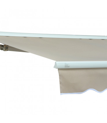 Retractable Awning Polyester Cream White 300cm x 250cm x 160cm Electric Manual