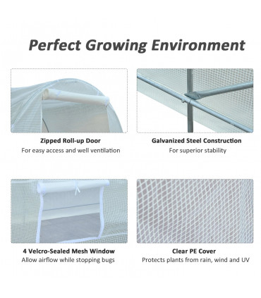 Greenhouse-White PE 2.5m x 2m x 2m Polyethylene Walk-in Greenhouse