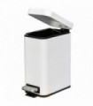 Steel 5L Rectangular Pedal Bin White Steel Body Powder Coated Easy Use