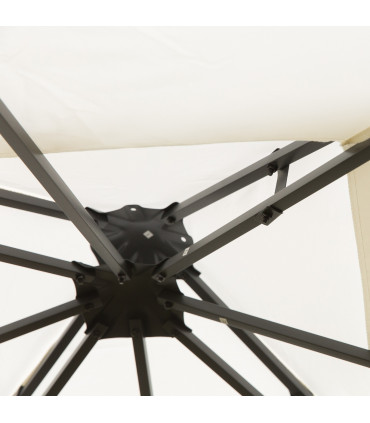 Garden Gazebo Cream White 3m x 3m Vented Roof Metal Frame Polyester 295cm